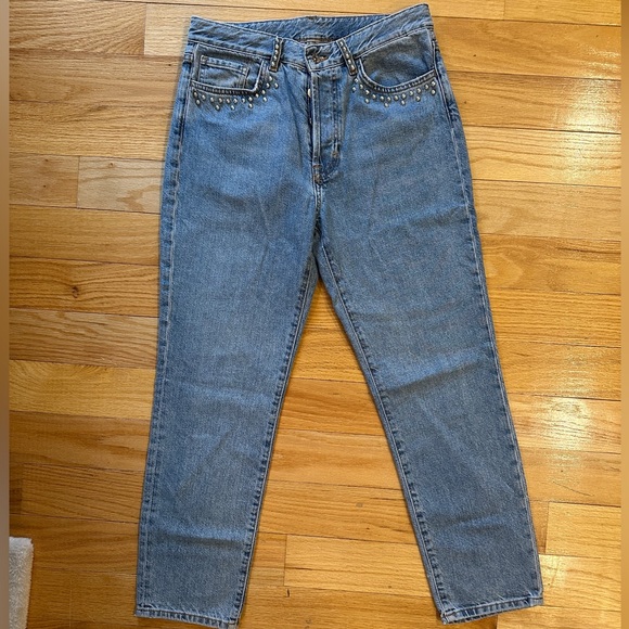 H&M high rise vintage fit jeans with metallic details - Picture 2 of 8